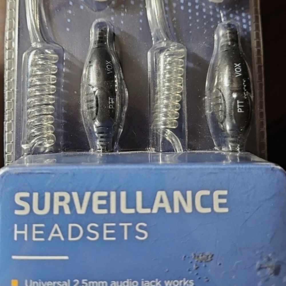Surveillance Headset with In-Line PTT and VOX - Black